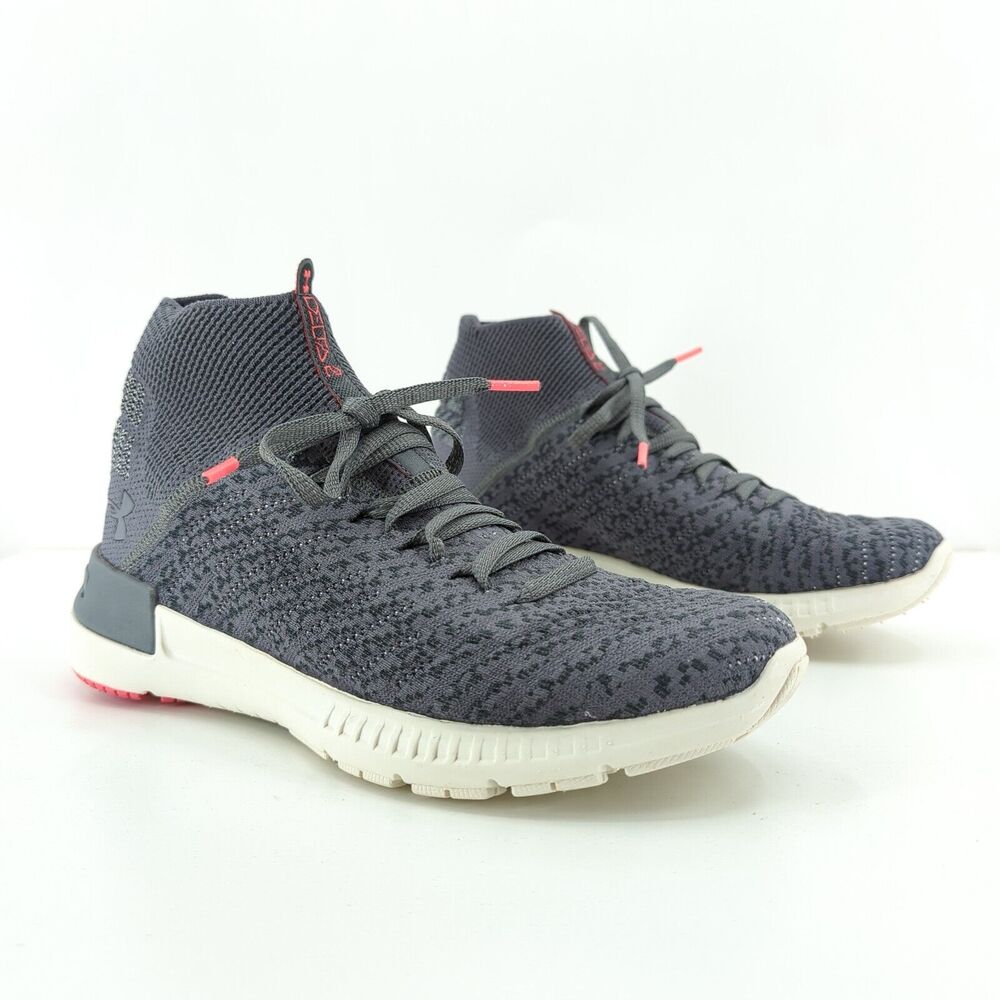 Under Armour Women 8 Highlight Delta 2 Zinc Gray Knit Running High Top 1295766